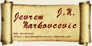 Jevrem Markovčević vizit kartica